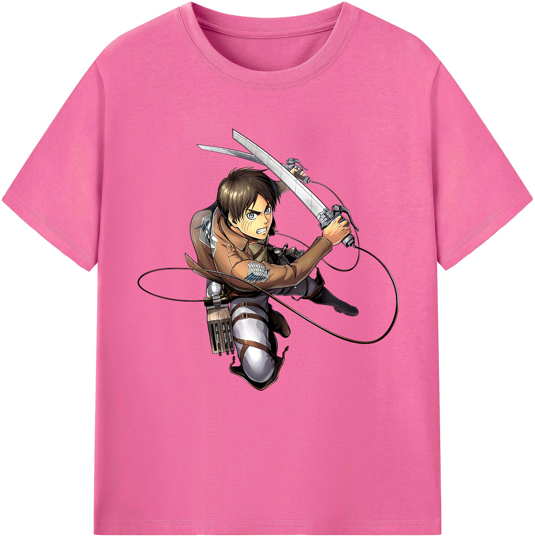 （画像用） 進撃の巨人 エレン･イェーガー Attack on Titan Eren Jäger レディースカジュアルプリントTシャツ（綿100％）